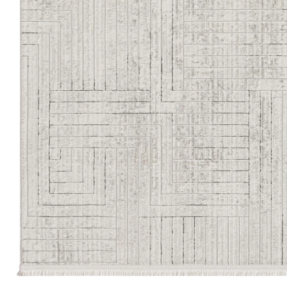 Seyran Mısra Koleksiyonu Modern Desenli Halı 5004 Gri - 2