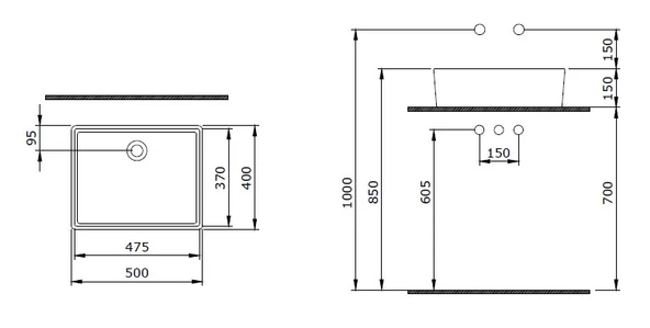 BOCCHİ 1215-029-0125 Bocchi Milano Çanak Lavabo 50 cm Mat Buz Mavi - 2