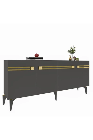 DEMONTE DECOR HAYATDD (KB150) KONSOL ANTRASİT-ALTIN - 4