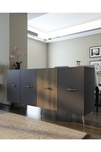 DEMONTE DECOR NORMDD (KB150) KONSOL ANTRASİT-CEVİZ - 2