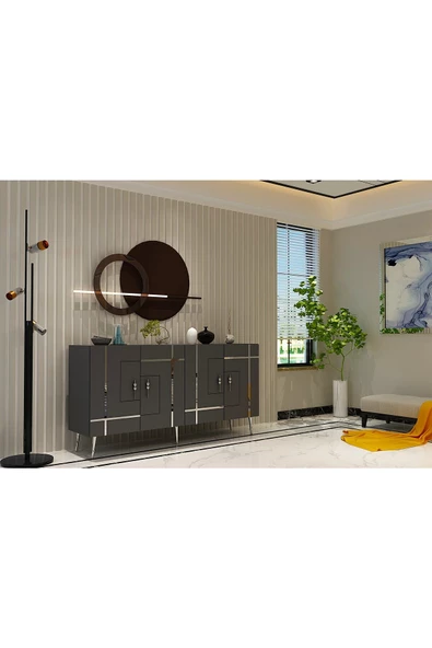 DEMONTE DECOR LİNEDH (KB150) KONSOL ANTRASİT ALTIN - 3