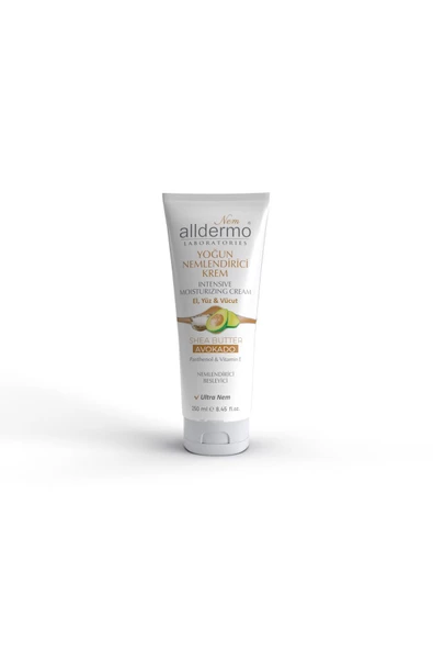 Alldermo Yoğun Nemlendirici El, Yüz, Vücut Kremi Shea Butter - Avokado 250ml