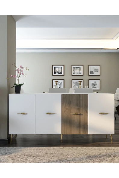 DEMONTE DECOR NORMDD (KB150) KONSOL BEYAZ-CEVİZ