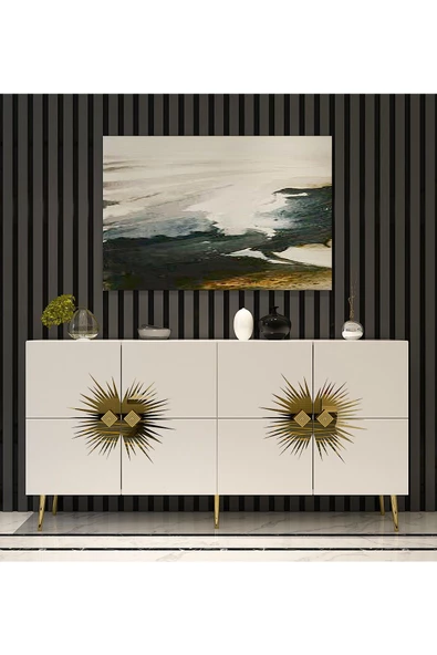 DEMONTE DECOR Nidadd (KB150) Konsol Beyaz-altın