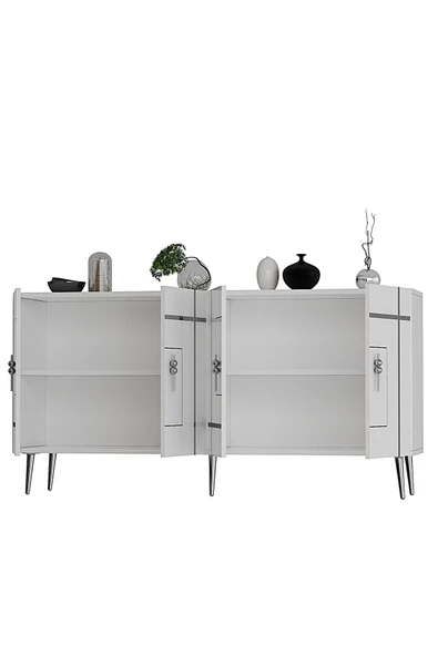 DEMONTE DECOR LİNEDD (KB150) KONSOL BEYAZ-GÜMÜŞ - 6