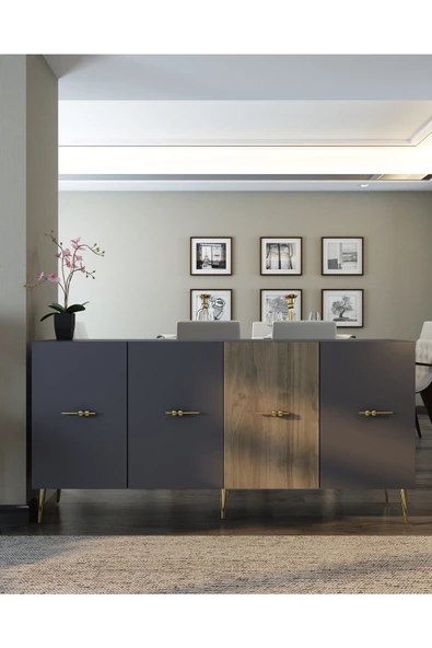 DEMONTE DECOR NORMDD (KB150) KONSOL ANTRASİT-CEVİZ - 1