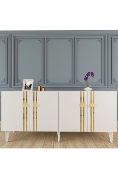 DEMONTE DECOR BAHARDD (KB150) KONSOL BEYAZ-ALTIN