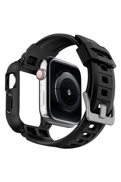 Spigen Apple Watch Serisi (40MM / 41MM) Kılıf, Rugged Armor Pro Black - Acs00546