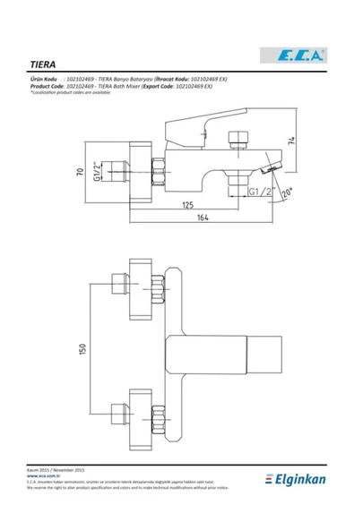 Eca E.c.a Tiera Banyo Bataryası 102102469 8693261028771 - 2