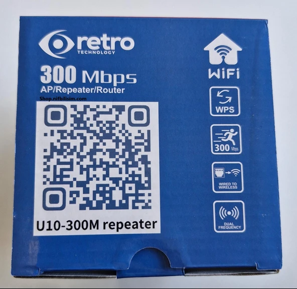 Retro RT-U10-300M 2.4GHZ 300Mbps Access Point Repeater Router Mod 3 Fonksiyonlu Menzil Genişletici - 3