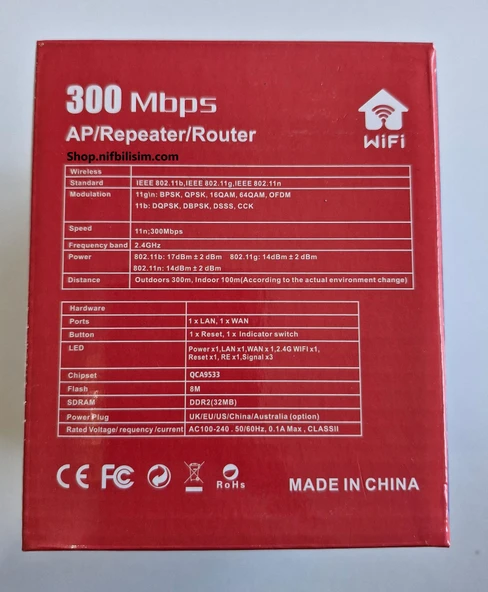Retro RT-U10-300M 2.4GHZ 300Mbps Access Point Repeater Router Mod 3 Fonksiyonlu Menzil Genişletici - 2