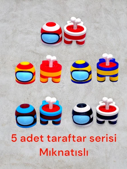 AmongUs Taraftar, Mıknatıslı, Çizgili Yeni Tasarım Among Us 6 cm - 2