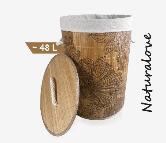 Naturalove Bambu Desenli Çamaşır Sepeti