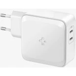 Spigen 65W USB-C 2 Port Hızlı Şarj Aleti Samsung PPS 2.0 / Isı Düşürücü GaN Destekli Akım Korumalı Güç Adaptörü iPhone & Android & iPad & MacBook Type-C