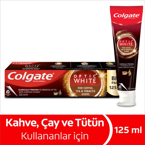 Colgate Optic White Kahve & Çay & Tütün Kullananlar İçin Diş Macunu 125 Ml 2 Adet