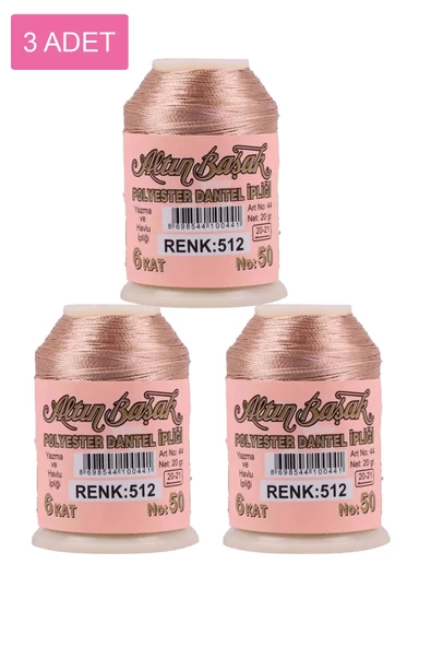 3 Adet Altınbaşak Oya ve Dantel İpi 20 gr -    - No: 512