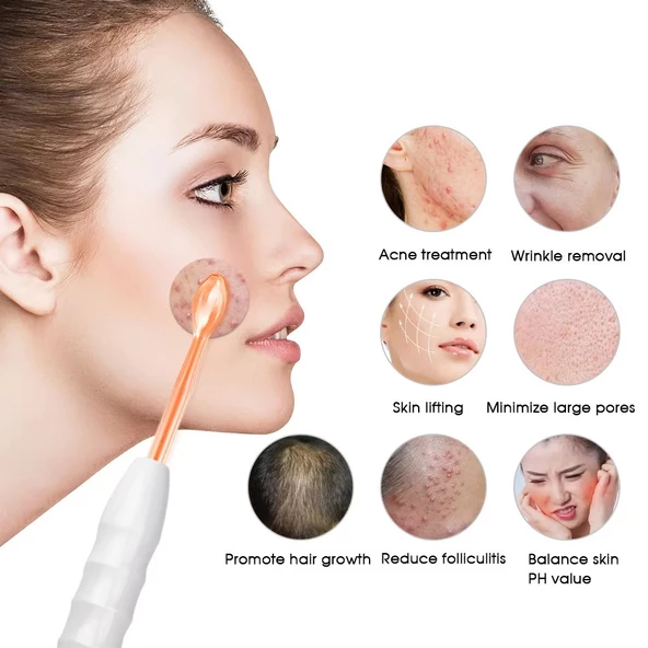 Yüksek Frekans Cihazı 7 Problu Yüz Cilt Bakım Gençleştirme Anti-Aging - 3
