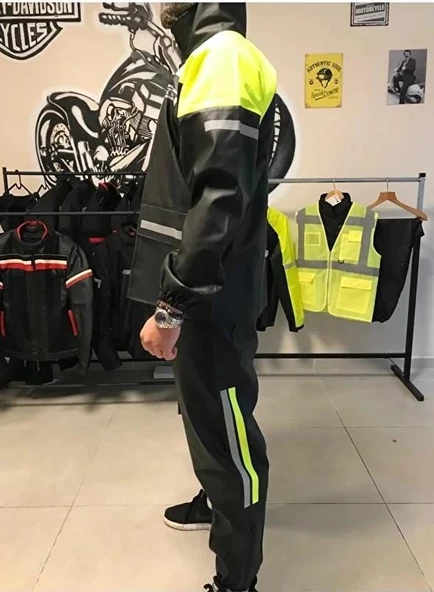 Forte Gt 1134 Motosiklet PVC Yağmurluk Cepli Alt Üst Takım S Beden Sarı - 6