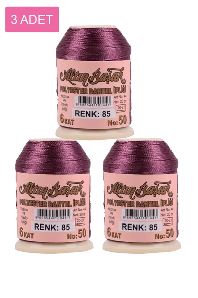 3 Adet Altınbaşak Oya ve Dantel İpi 20 gr -    - No: 085