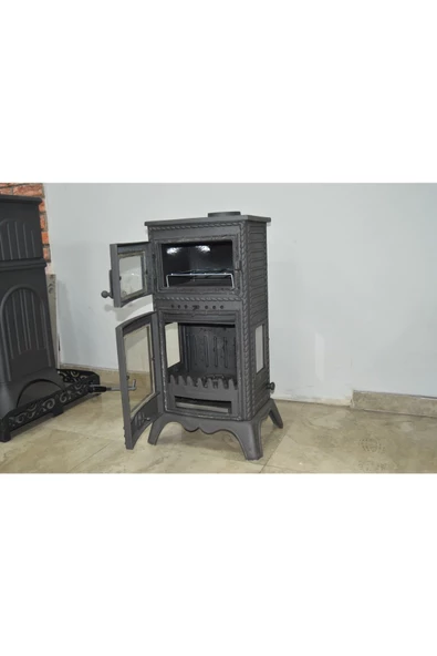 flamestove  Lüx 3 Camlı Kuzineli Döküm Soba - 4