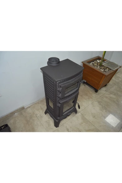 flamestove  Lüx 3 Camlı Kuzineli Döküm Soba - 6