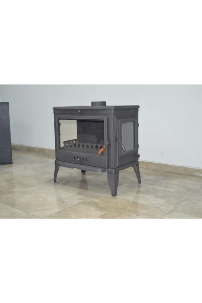 flamestove  Retro Lüx-yk 3 Camlı Yan Kapaklı Şömine Döküm Soba - 4