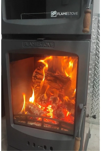 flamestove  Lodi Gurme Tek Camlı Kuzineli (füme) Döküm Soba - 2