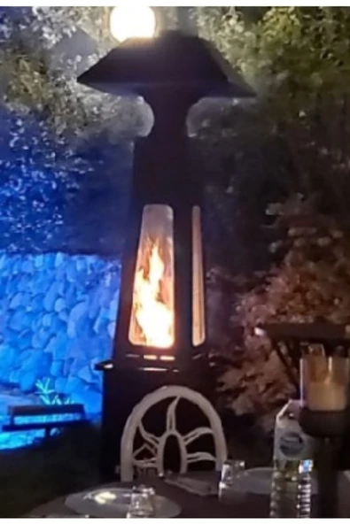 flamestove  Volkano 4 Camlı Pelet Yakıtlı Şömine - 3