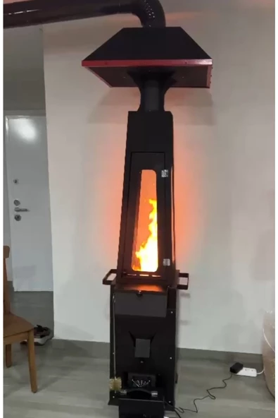 flamestove  Volkano 4 Camlı Pelet Yakıtlı Şömine - 5