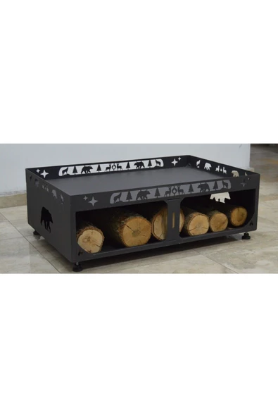 flamestove  Lazer Kesim Sac Odunluklu Soba Altlığı(60X90CM) - 3