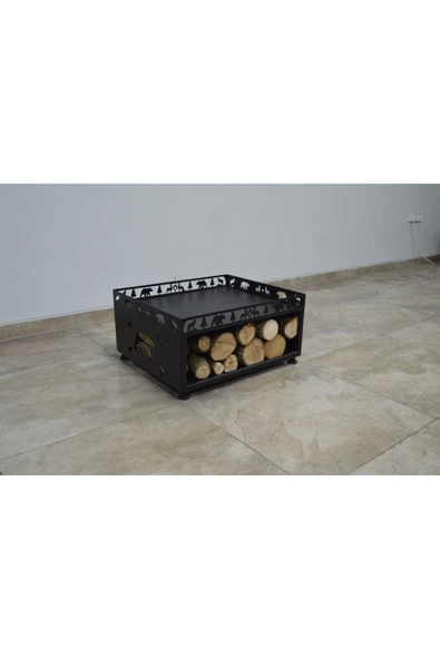 flamestove  50x60 DOĞA DESENLİ LAZER KESİM ODUNLUKLU ALTLIK (MODENA SERİSİ İÇİNDİR.)