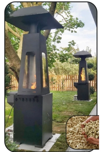 flamestove  Volkano 4 Camlı Pelet Yakıtlı Şömine - 2