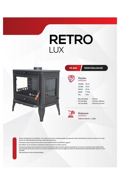 flamestove  Retro Lüx Döküm Soba Fs042 - 8