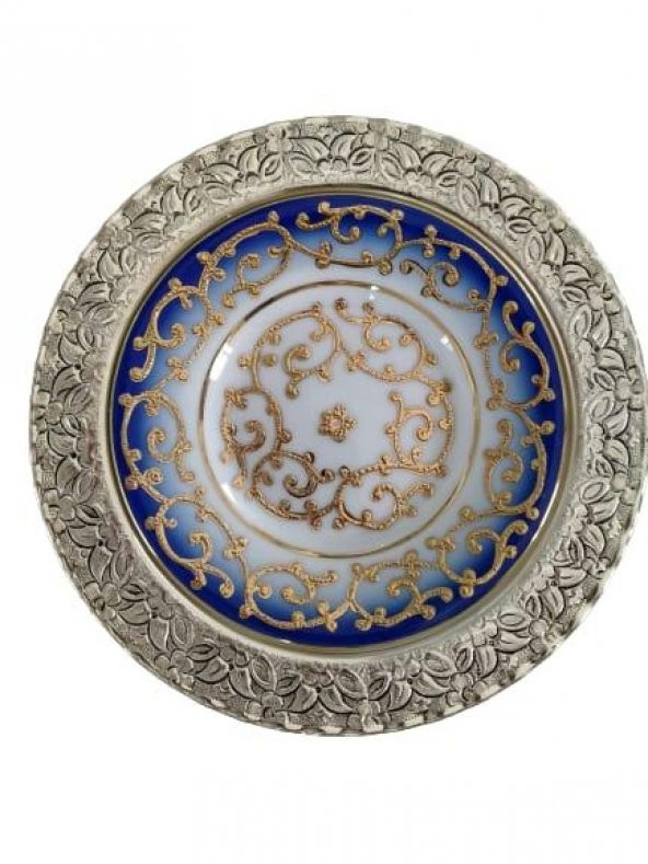 Kütahya Porselen El Yapım 17 cm Duvar Tabağı Kobalt Dekor No 3678