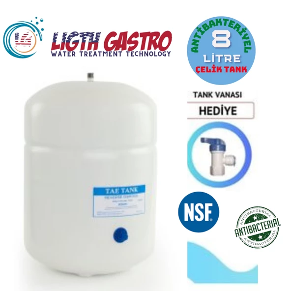 LİGHT GASTRO  BEYAZ POMPALI  MONTAJ DAHİL 8 LİTRE 5 FİLTRE 10 AŞAMA SU ARITMA CİHAZI - Resim 6