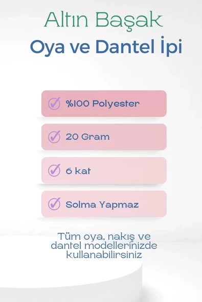 3 Adet Altınbaşak Oya ve Dantel İpi 20 gr -    - No: 410 - 112 - 707 - 2