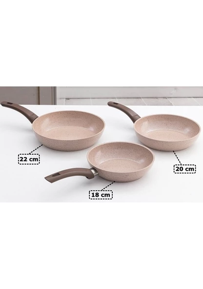 Gülsan Safran Granit 3lü Tava Set 18-20-22 Cm - 2