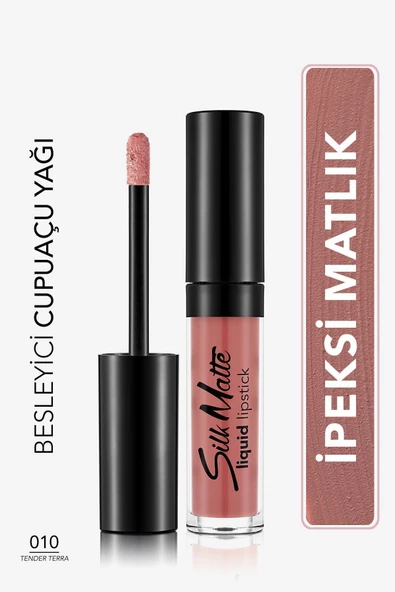 Kadife Dokulu Likit Mat Ruj - Silk Matte Liquid Lipstick - 010 TENDER TERRA - 8690604505371