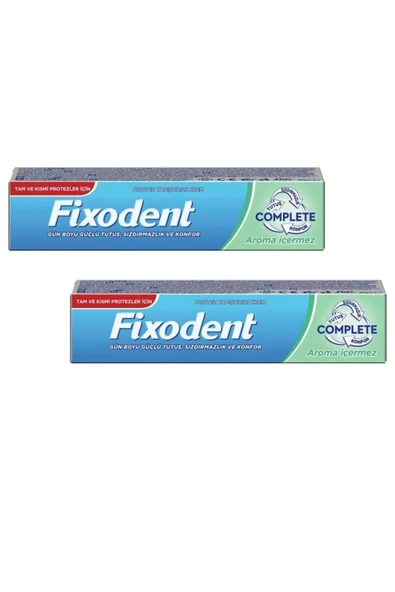 FİXODENT Complete Aroma İçermez Diş Protez Yapıştırıcı Krem 47 gr 2'li