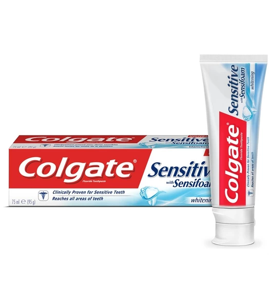 Colgate Sensitive Sensifoam Beyazlatıcı Diş Macunu 75 ml 2 Adet