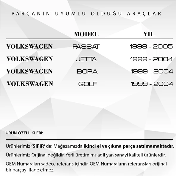 VW Golf, Bora, Jetta, Passat için Cam Düğmesi Çerçeve Kapağı- Siyah - 2