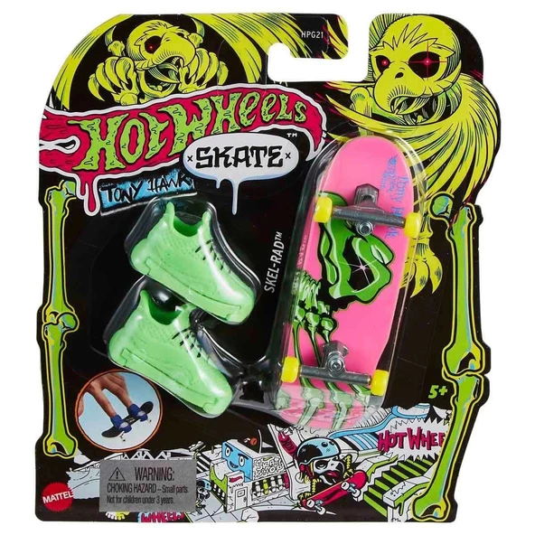 HPG21 Hot Wheels Skate Neon Temalı Parmak Kaykay ve Ayakkabı Paketleri - 8