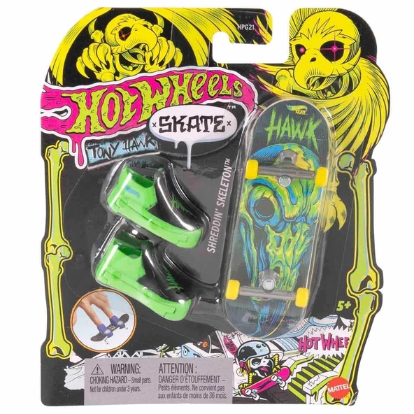 HPG21 Hot Wheels Skate Neon Temalı Parmak Kaykay ve Ayakkabı Paketleri - 6