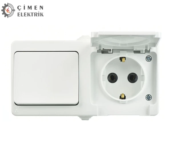 Günsan Nemliyer Tekli Anahtar + Kapaklı Topraklı Priz - 3