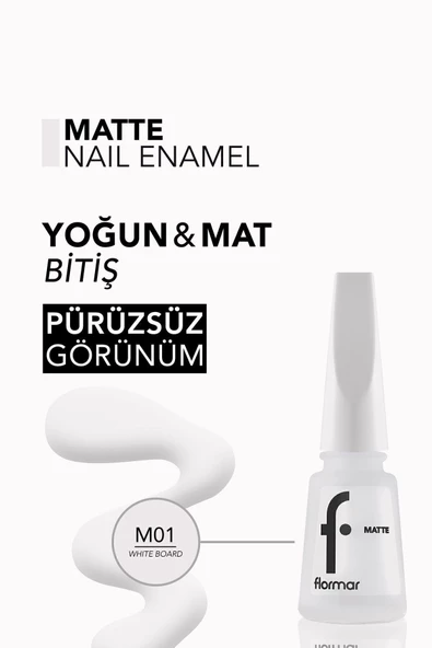 Oje - Matte Nail Enamel M01 White Board 8690604189625 - Resim 4