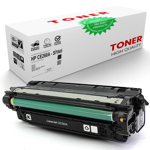 HP CE260A Siyah /CP4025dn/CP4525xh Uyumlu Muadil Toner