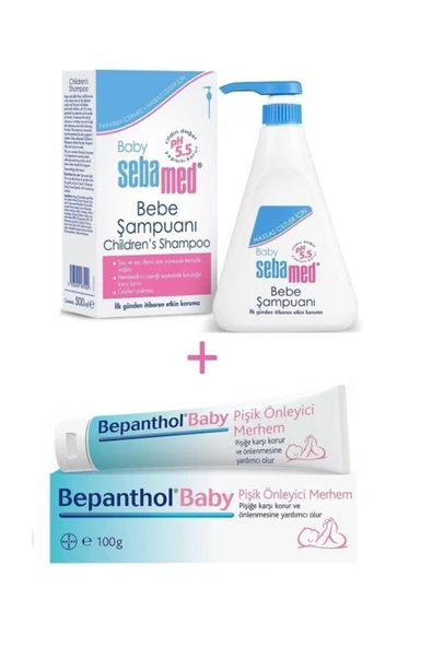 BEPANTHOL Sebamed Yenidoğan Bebek Şampuanı 500 ml + Pişik Önleyici Krem 100 gr