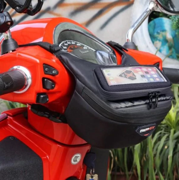 Forte Gt 70633 Snoppy Su Geçirmez Telefon Tutucu Gidon Çanta Cüzdanlı Motosiklet Scooter Çantası