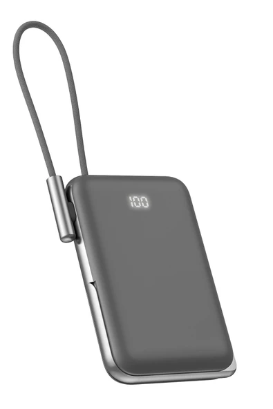 URR Dahili Type-C Kablolu Dijital Göstergeli 10.000 mAh Kablosuz Şarj Magsafe Powerbank - 2