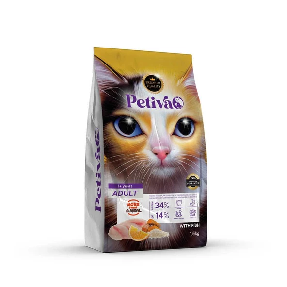 Petiva Balıklı Yetişkin Kedi Maması 1,5 Kg